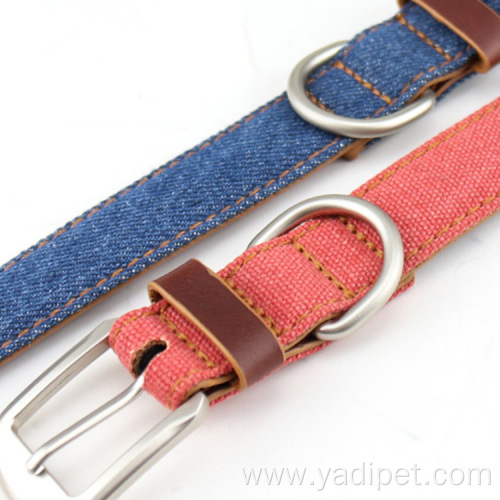 Hot style dog supplies pet leather cotton collars